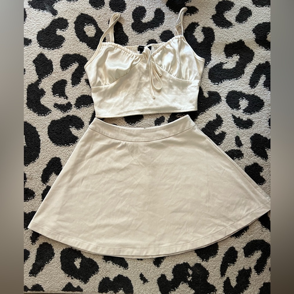 F21 Matching Skirt and Shirt Champagne Colored